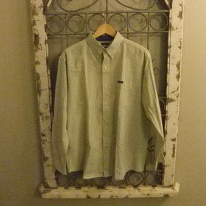 CHAPS EASY CARE MENS L/S YELLOW PLAID SHIRT-LARGE